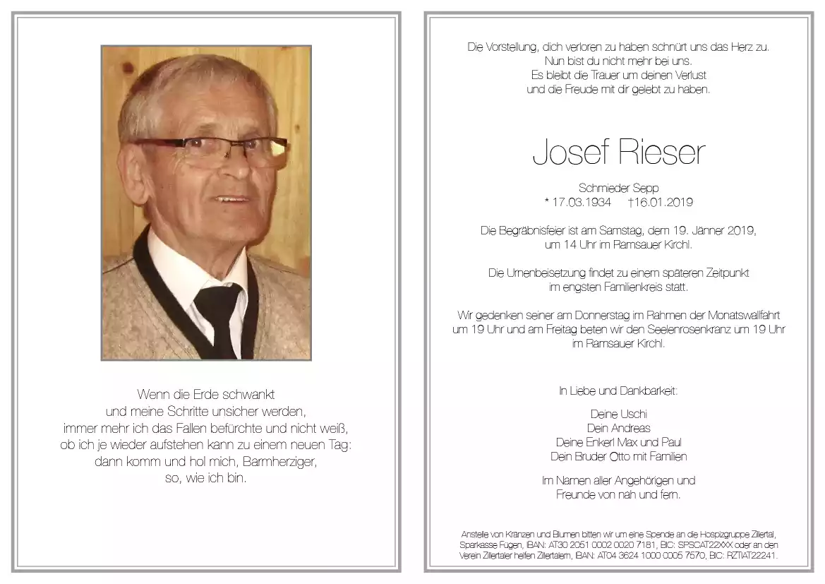 Parte von Josef Rieser